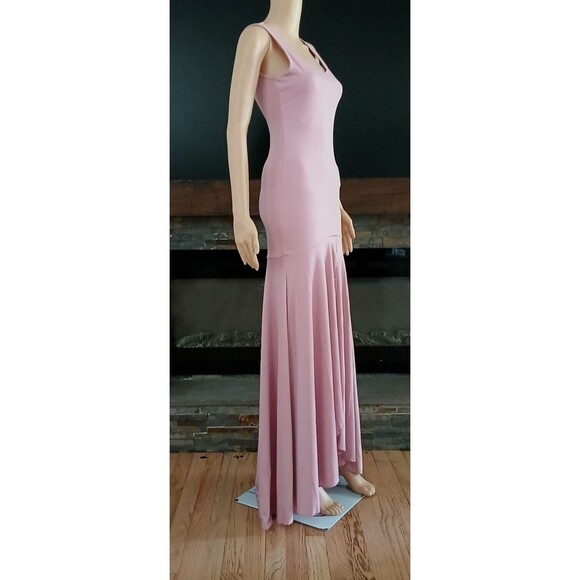 Women's Long Flowy Split Evening Cocktail Dress Font Slit Flared Bottom Bodycon - Picture 4 of 9